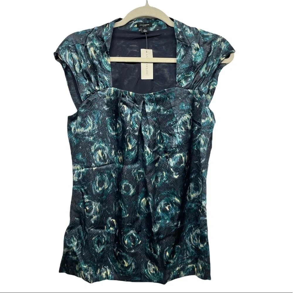 NWT Ann Taylor floral silk top size Small career wear office wear